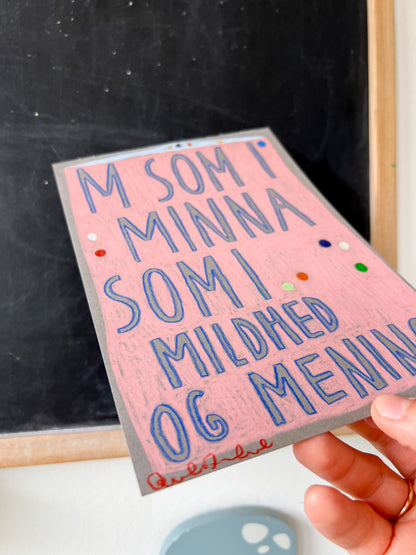 M som i Minna mildhed mening
