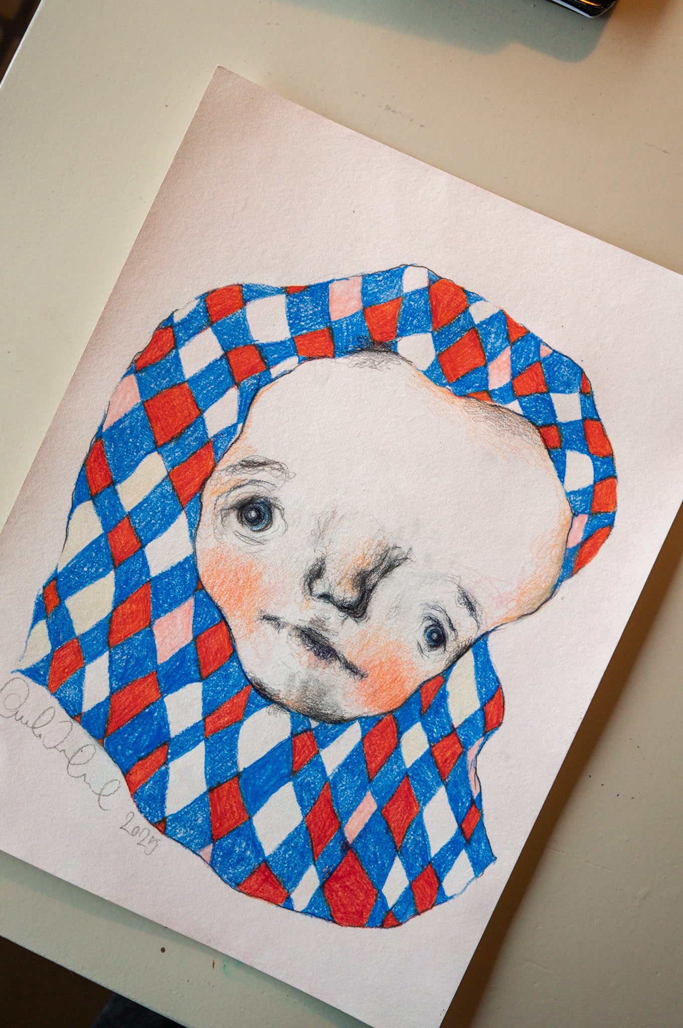 Blue and red harlequin