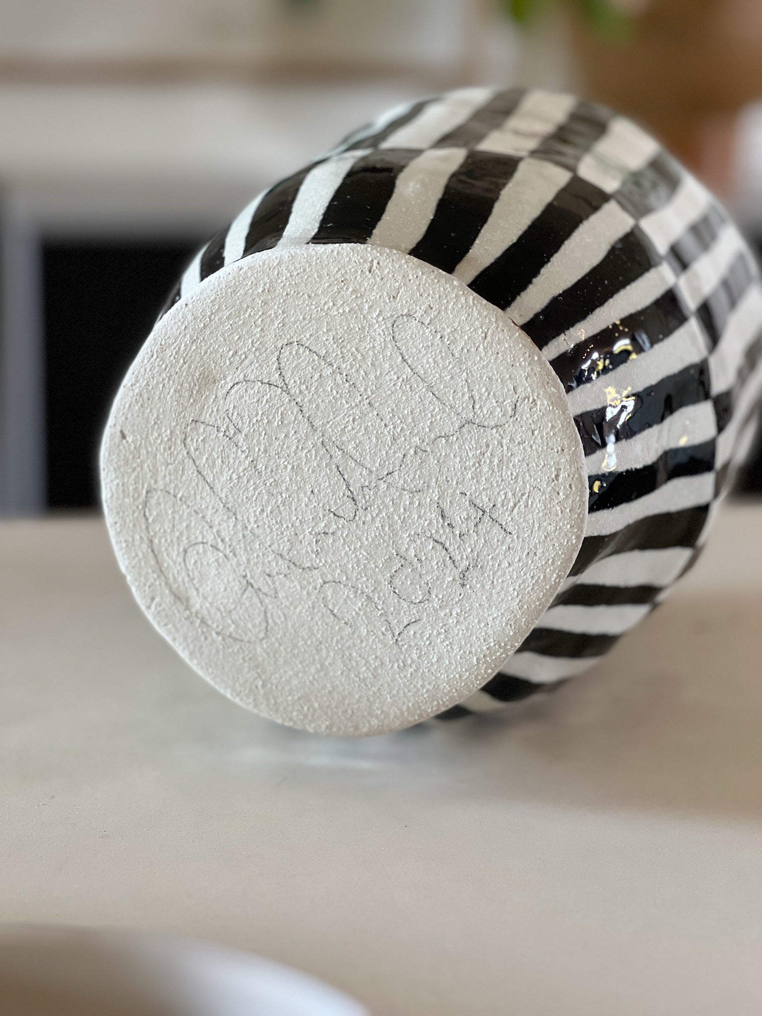 Unika dekorativ stentøjsvase