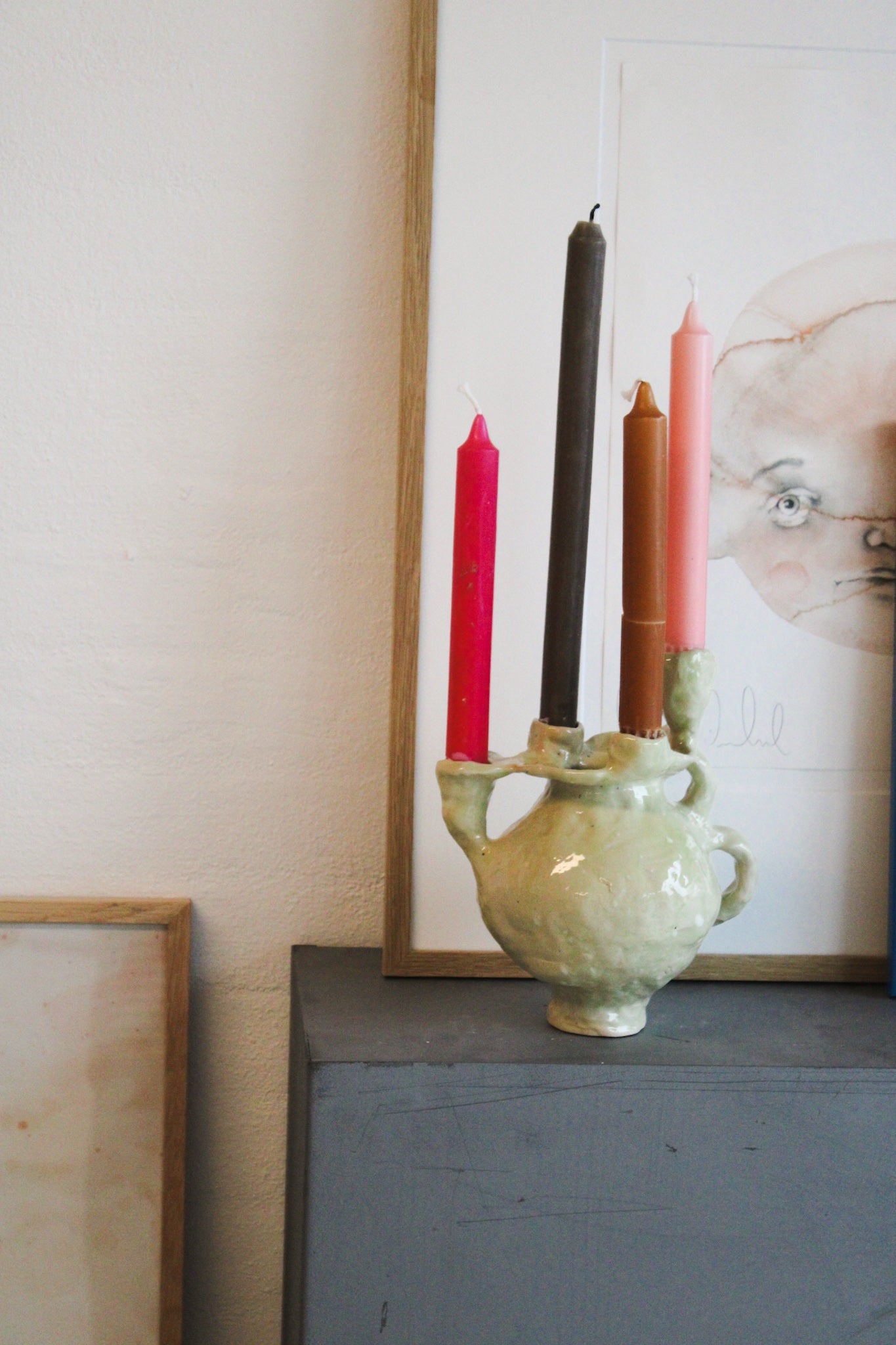 Unik lysestage i stentøj